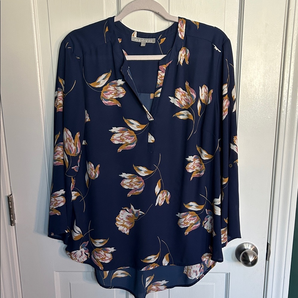Daniel Rainn Navy Floral Blouse